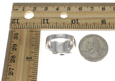 Silver Southwest Jewelry Turquoise Inlay Ring Size 4-1/2 AX90982